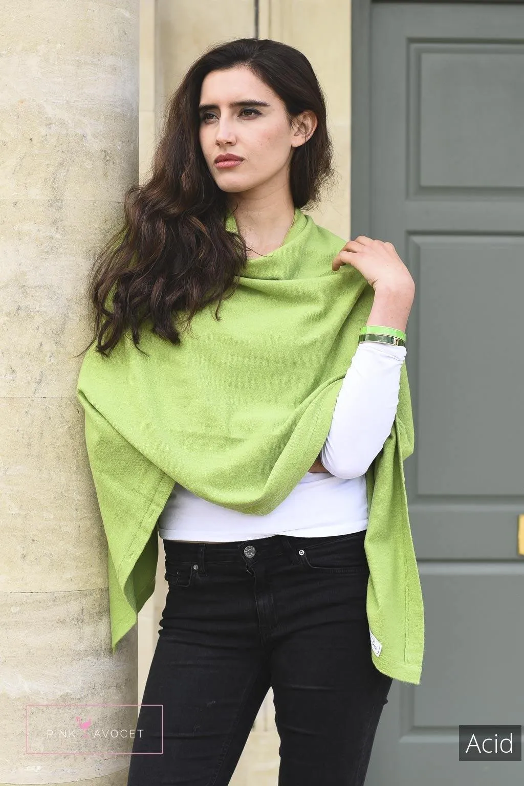 Classic Button Cashmere Poncho