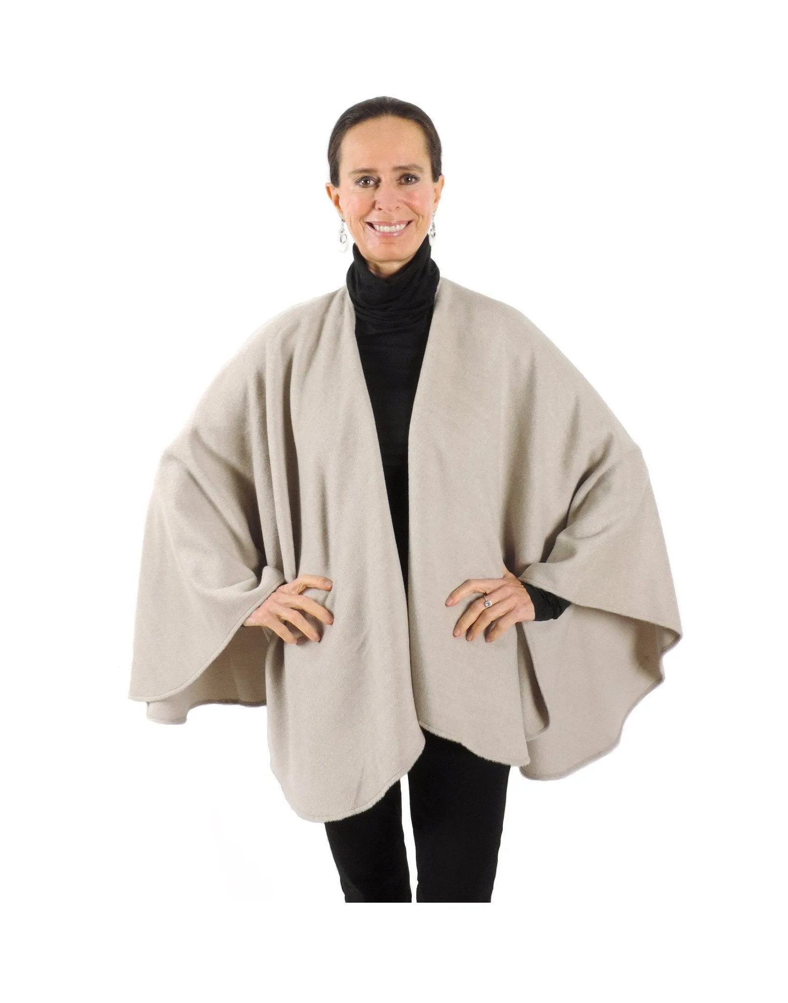 Classic Cape in Brushed Baby Alpaca - Oatmeal / Regular