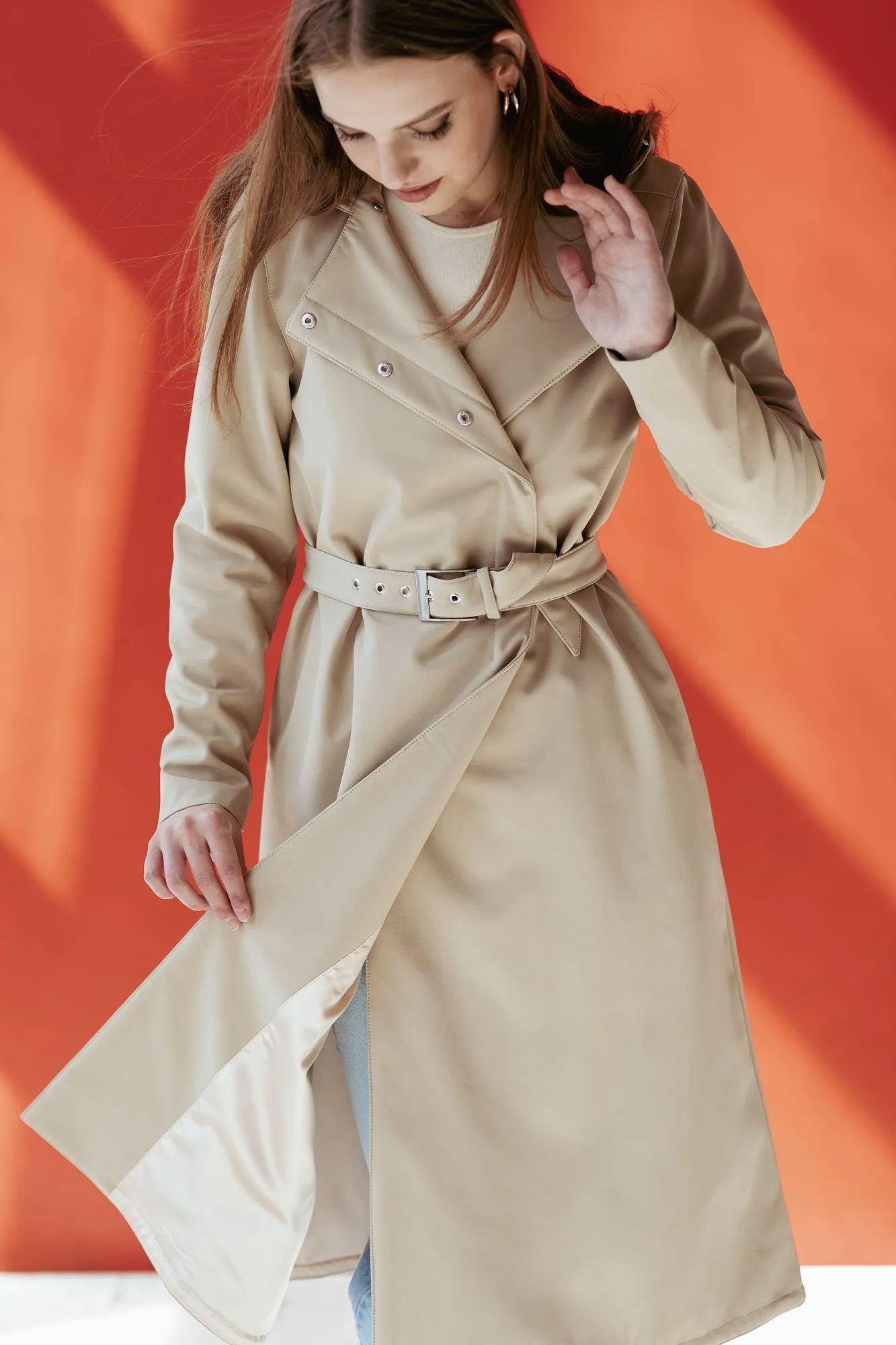 Classic Trench Raincoat Beige