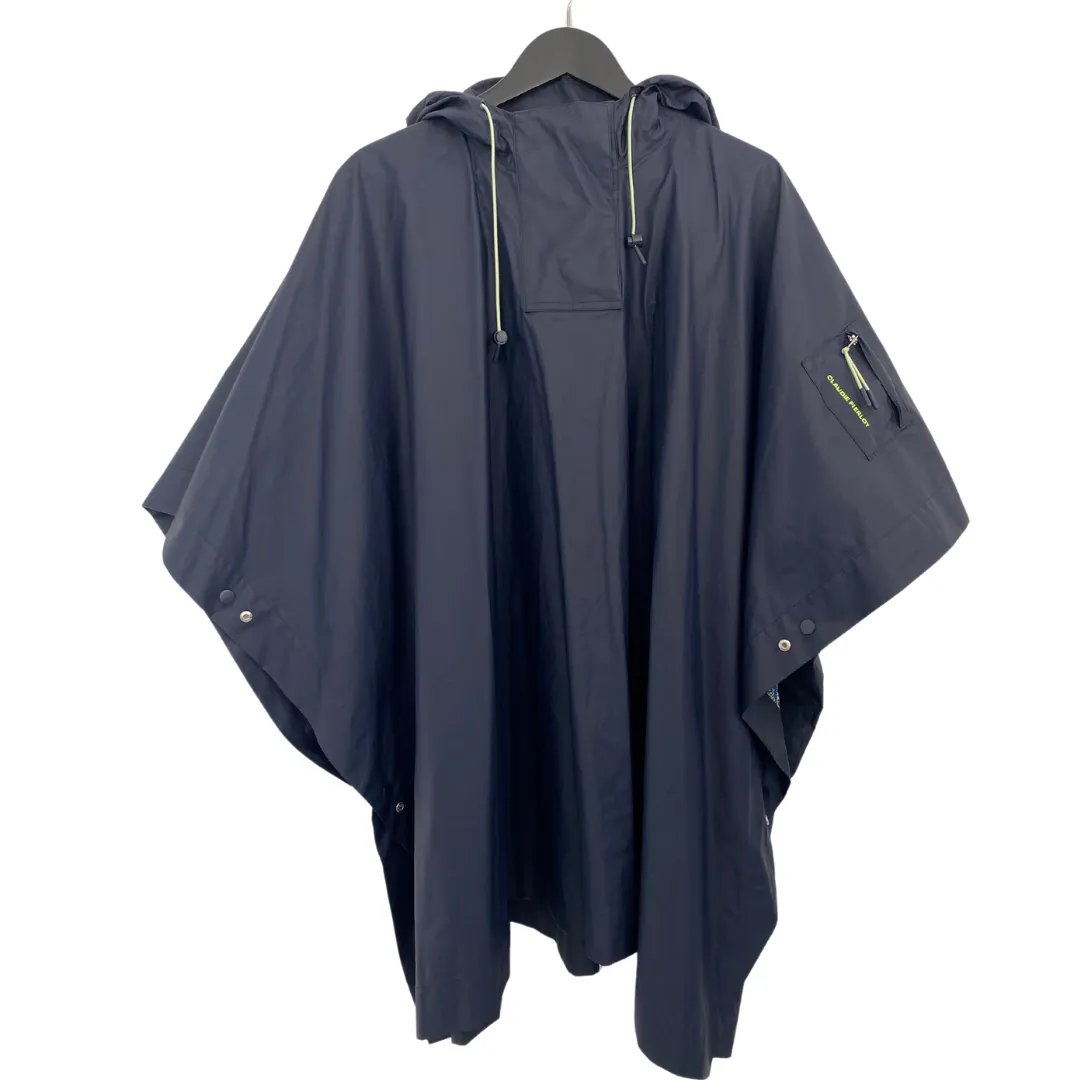 CLAUDIE PIERLOT Reversible Hooded Poncho Navy ONE SIZE