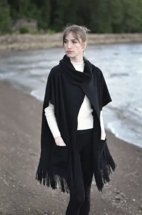 Cowl Neck Vest Poncho