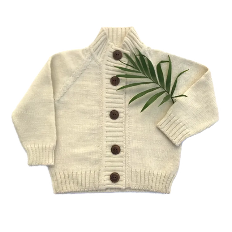 Cream Merino Wool Cardigan