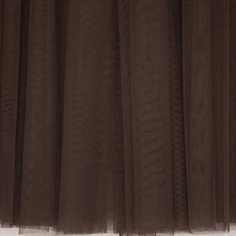 Dark Brown Yarn Midi Skirt