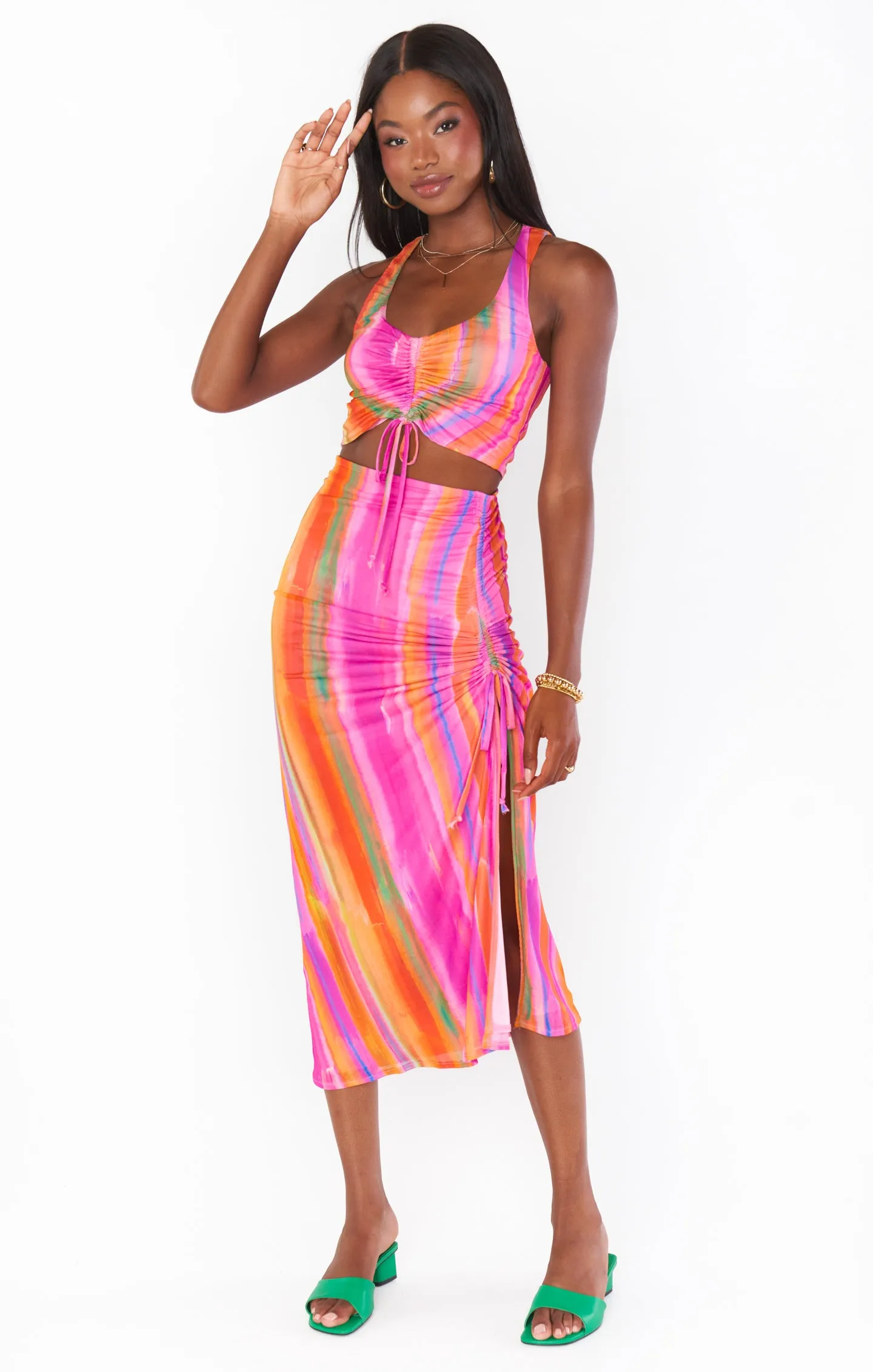 Dazy Skirt ~ Sunrise Stripe Mesh