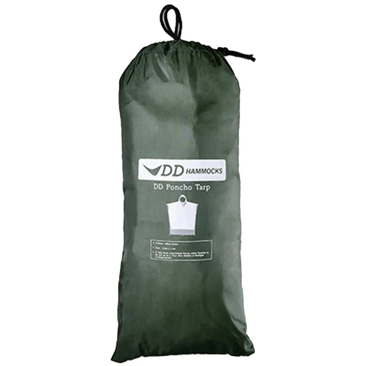 DD Hammocks Waterproof Poncho Tarp Olive Green - 2.5m x 1.4m