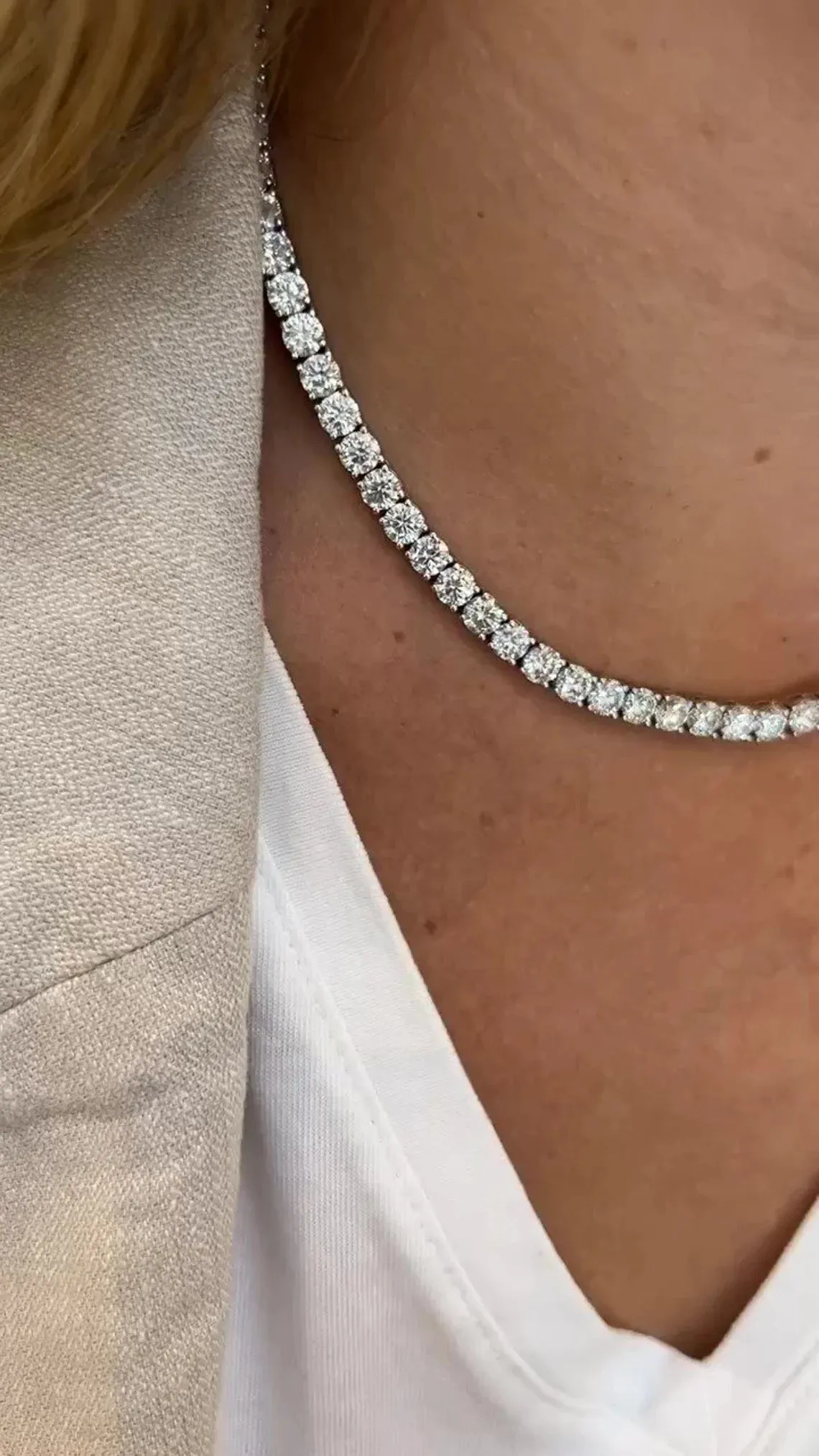 Delaney Moissanite Tennis Necklace