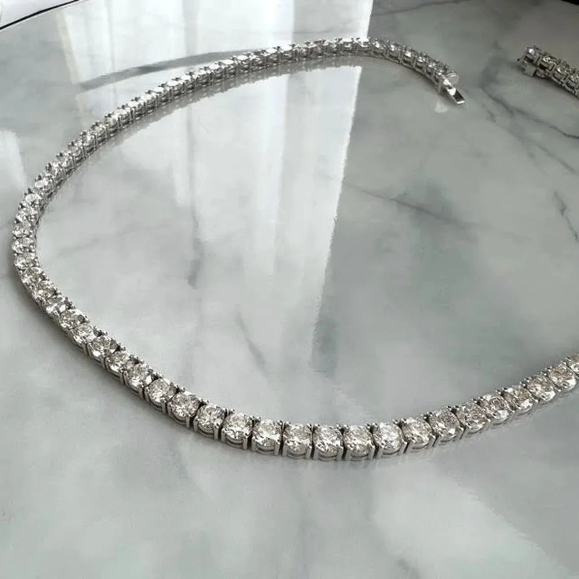 Delaney Moissanite Tennis Necklace