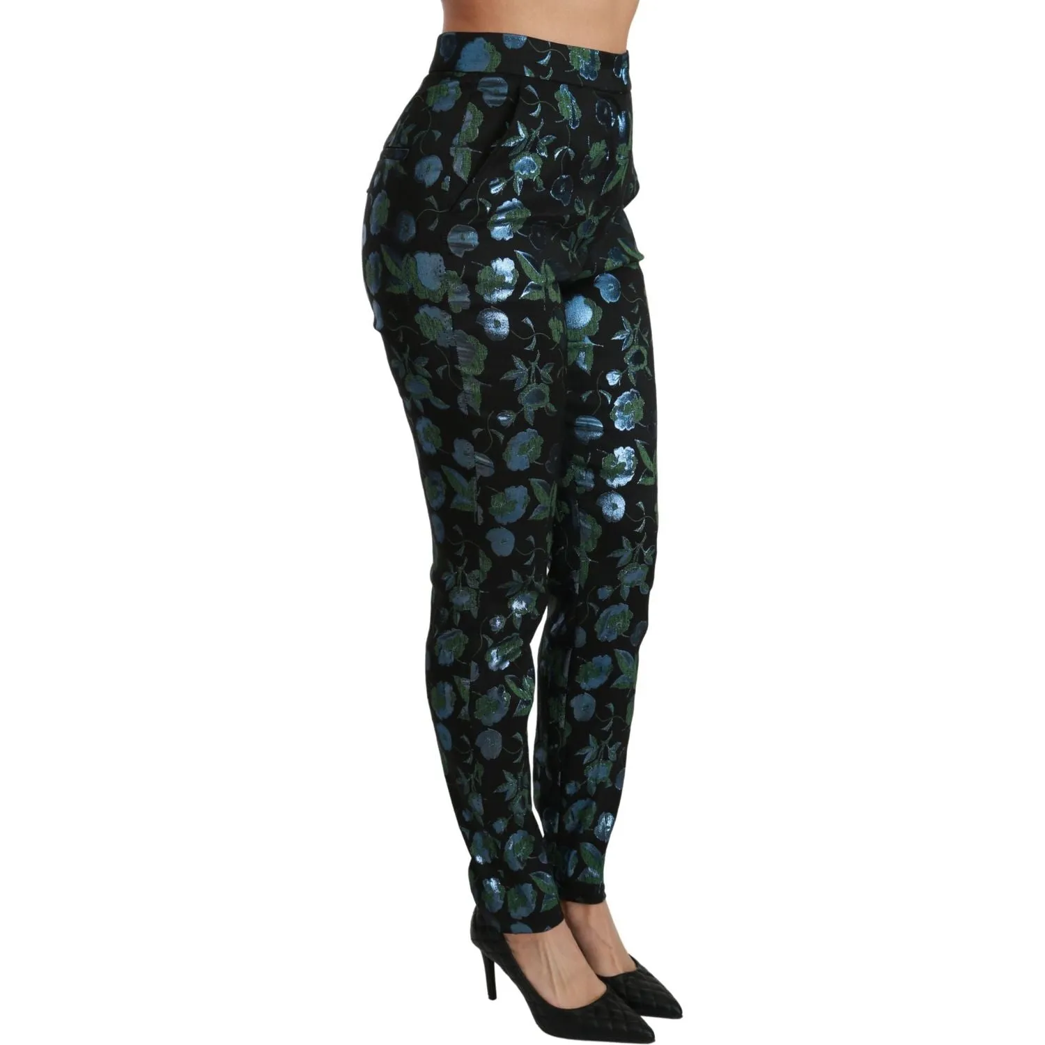 Dolce & Gabbana Floral High Waist Skinny Trousers