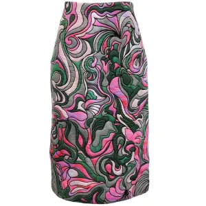 Dries van Noten Pink Salby Embroidered Midi Skirt