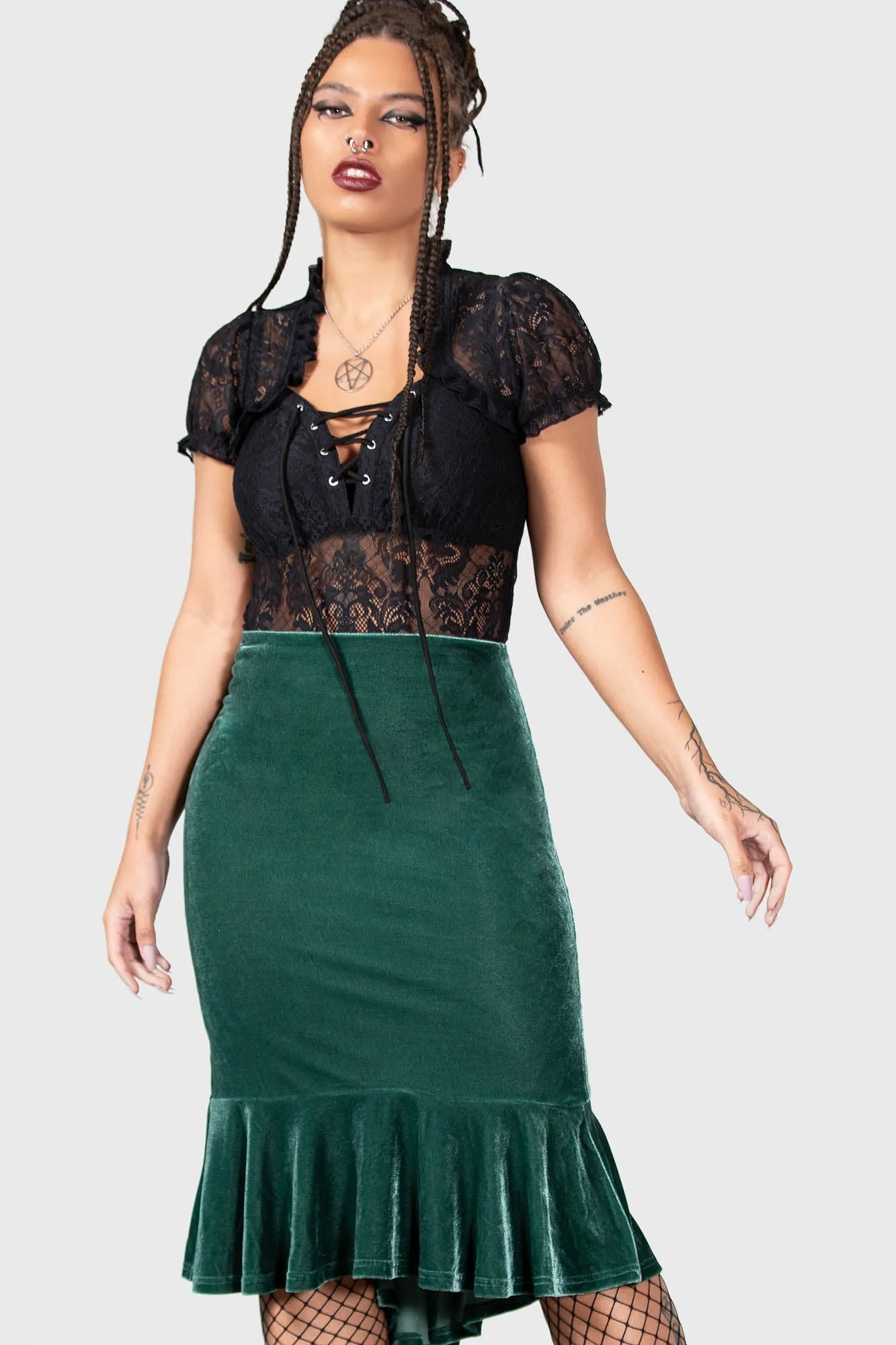 Drusilla Midi Skirt [GREEN] - Resurrect