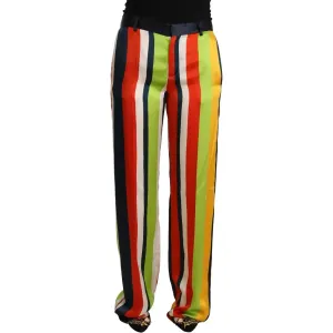 Dsquared² Multicolor Striped Mid Waist Straight Pants