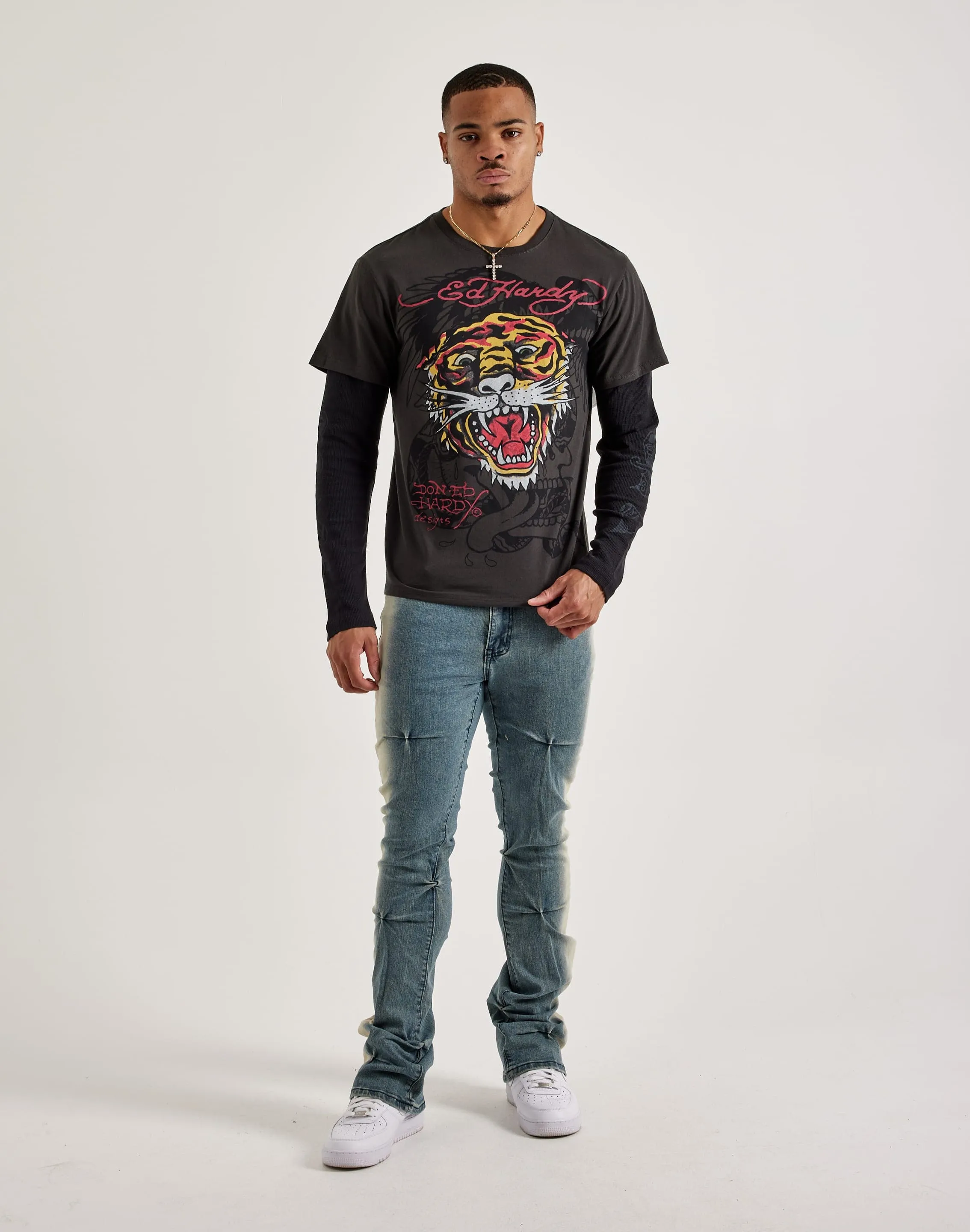 Ed Hardy Tiger Head Long-Sleeve Tee