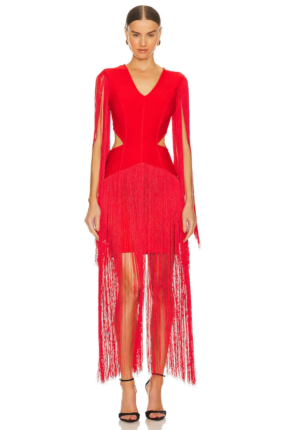 Elliatt Levity bandage  Fringe Jersey Midi Dress