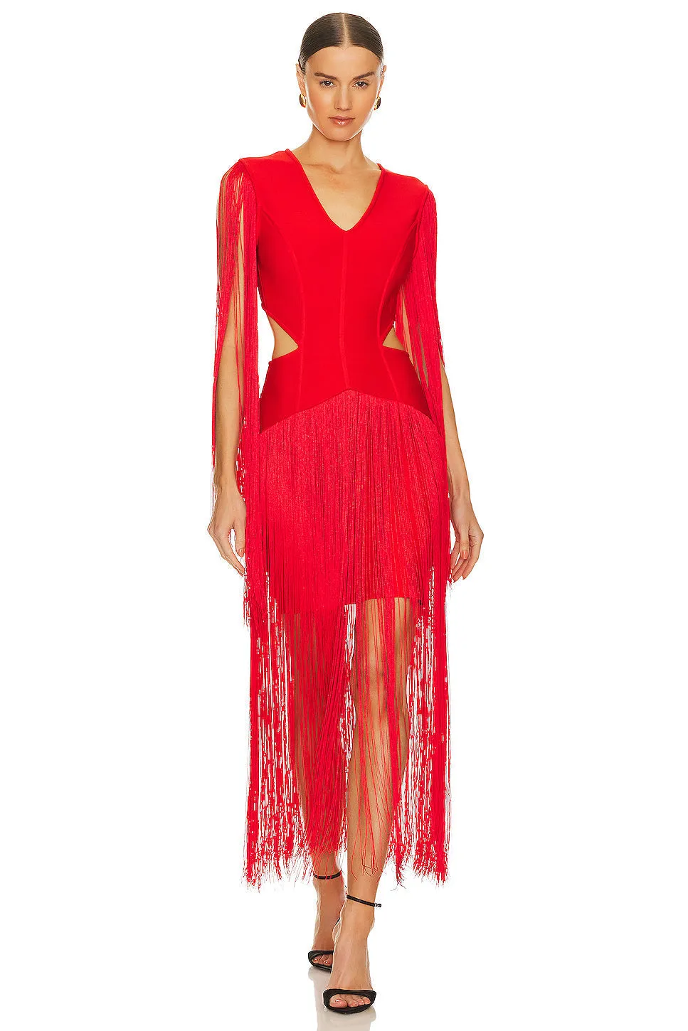 Elliatt Levity bandage  Fringe Jersey Midi Dress