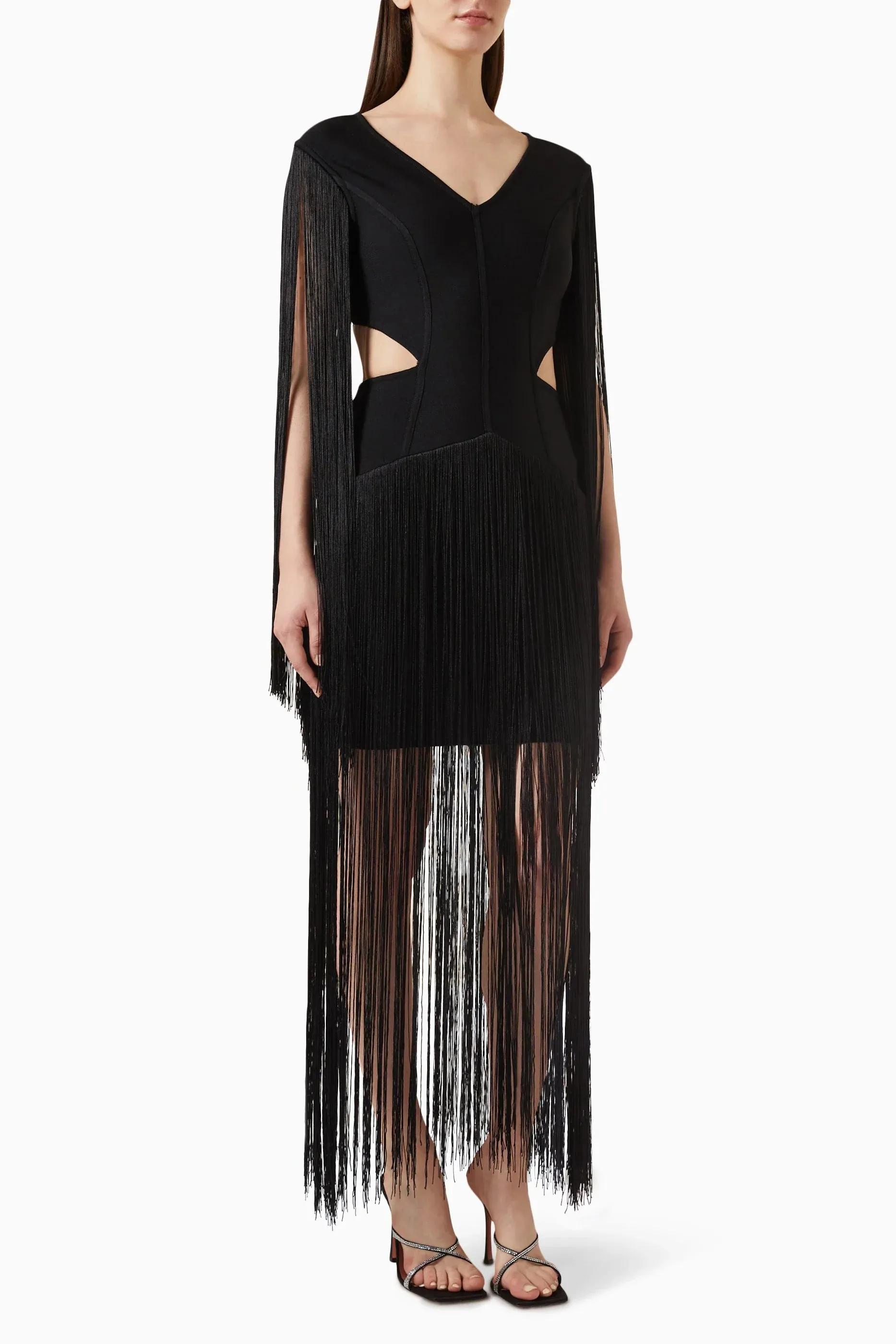 Elliatt Levity bandage  Fringe Jersey Midi Dress