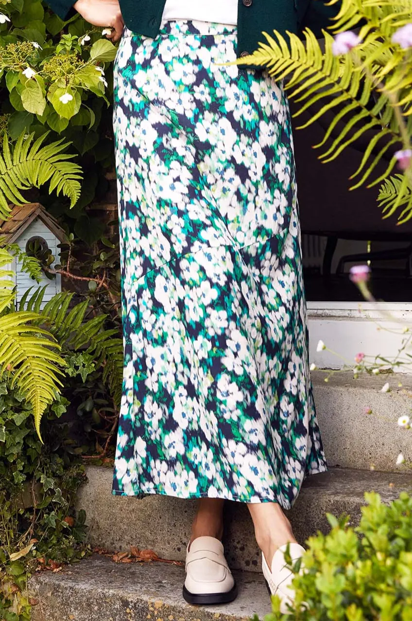 Elodie Skirt | Hazy Floral Navy/Cream/Green