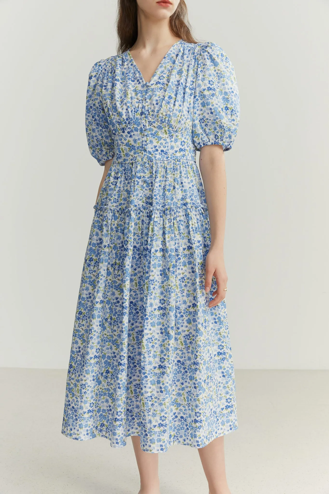 Fansilanen | Hulda Blue Print Puff Dress