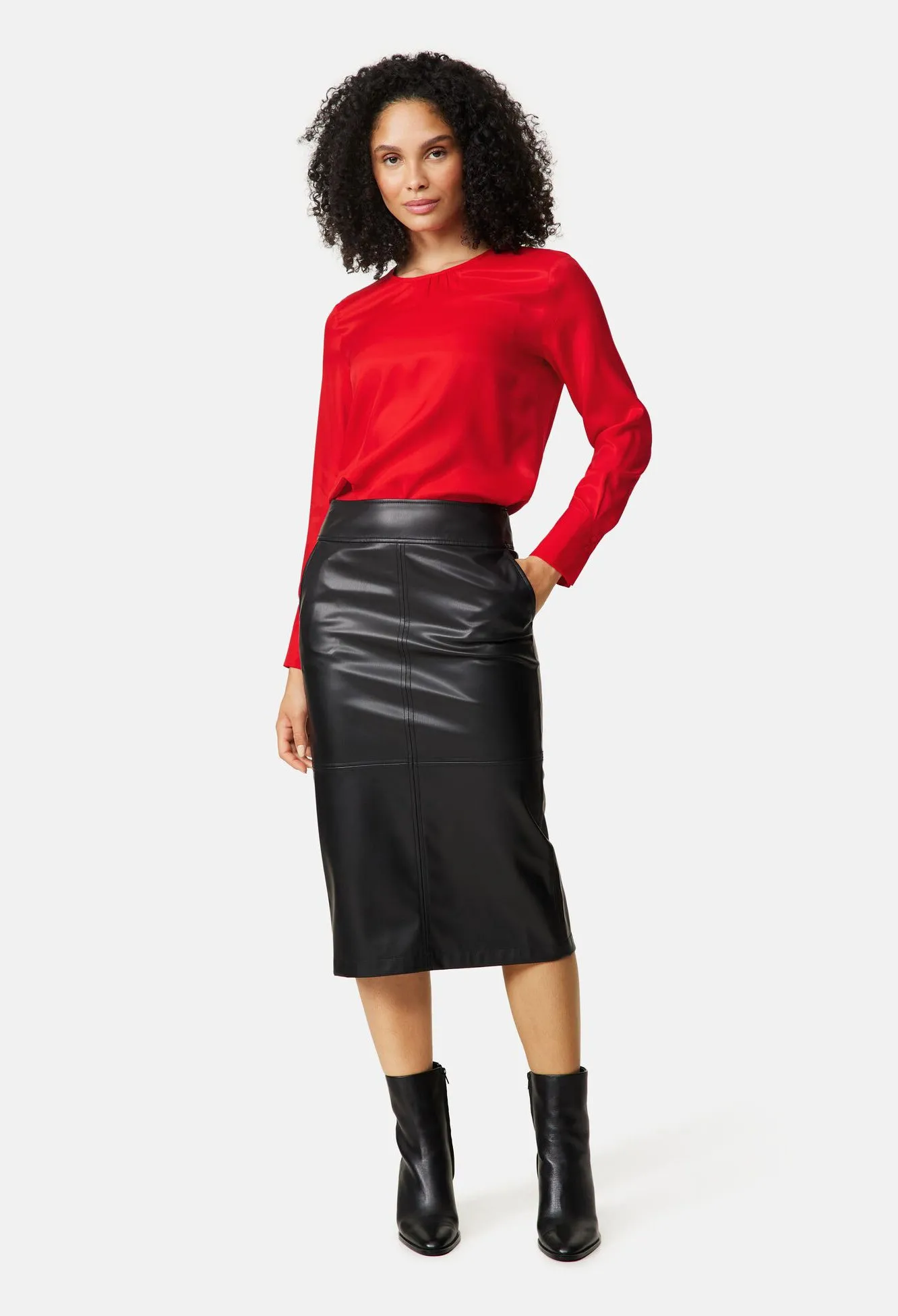 Faux Leather Pencil Skirt