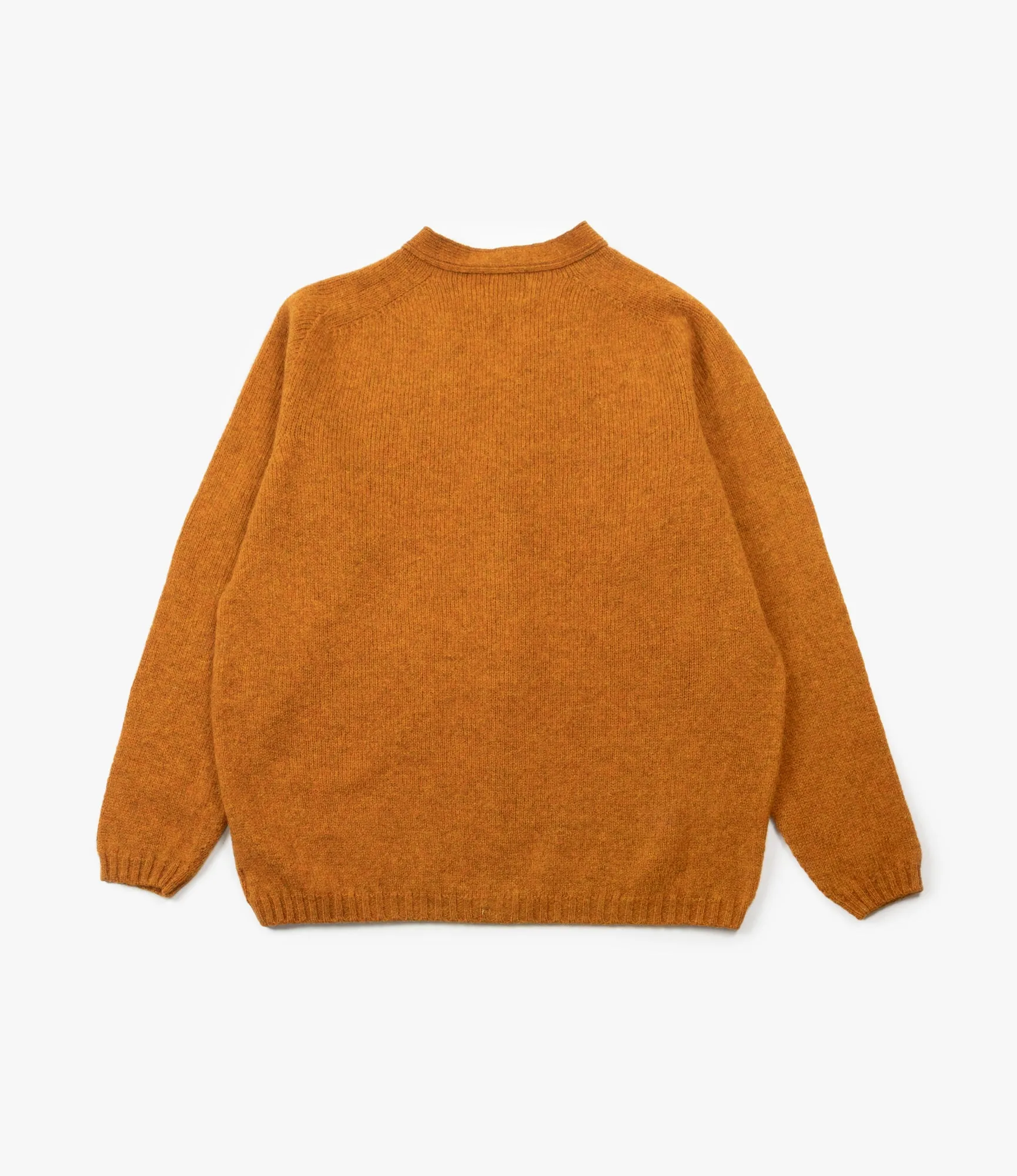 Fisherman Shetland Cardigan – Orange