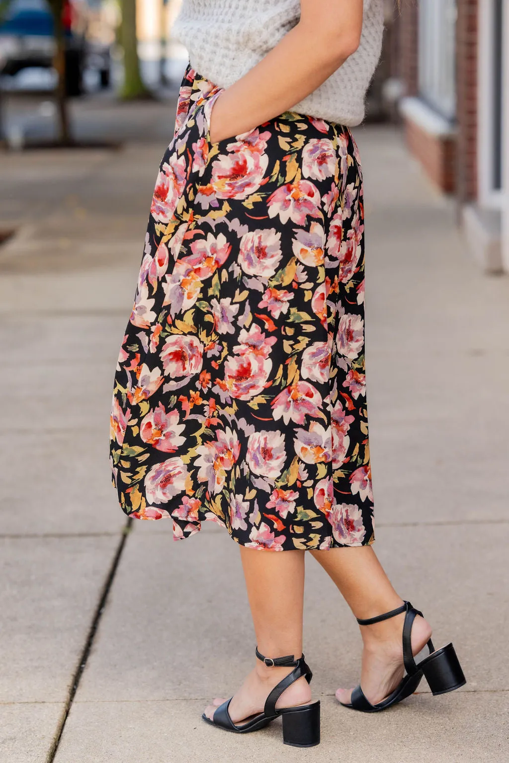 Flawless Floral Midi Skirt