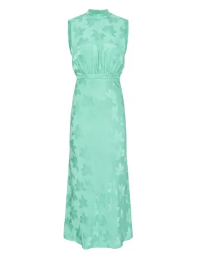 Fleur F Silk Dress in Mist Green