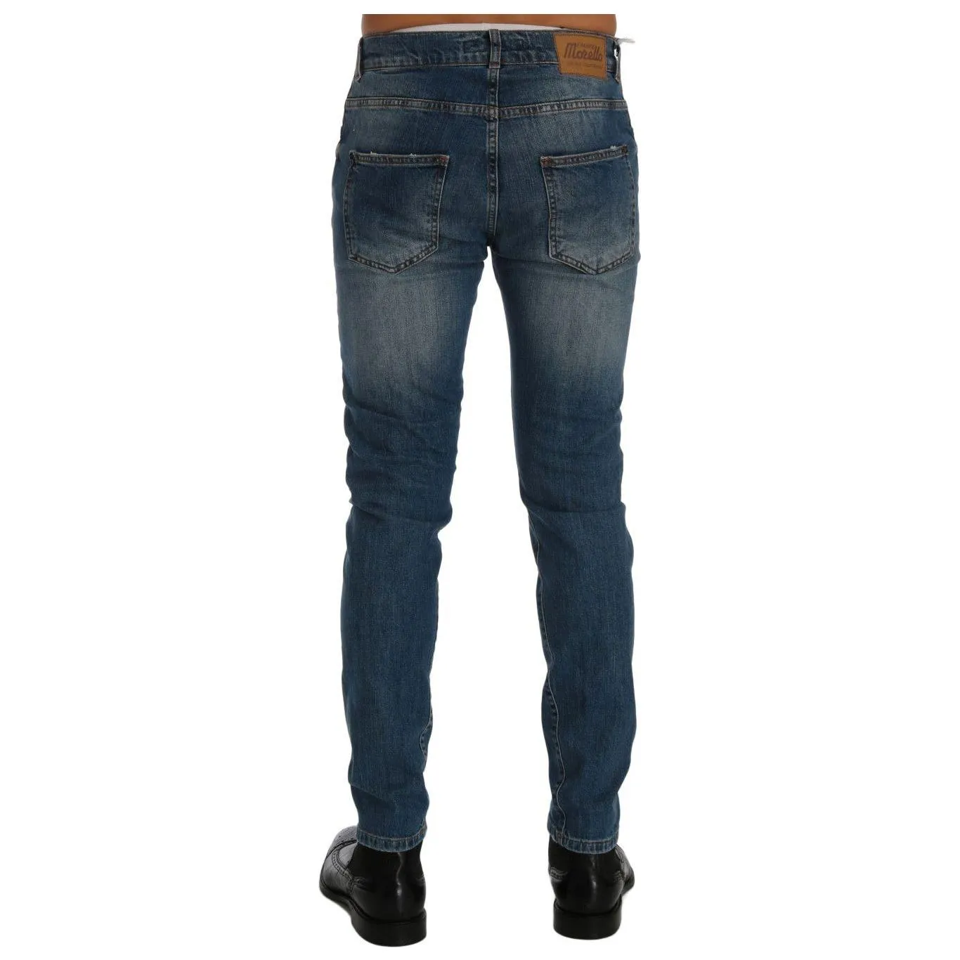 Frankie Morello Svelte Italian Denim - Slim Fit Blue Jeans