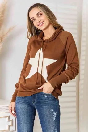 Full Size Star Graphic Hooded Sweater