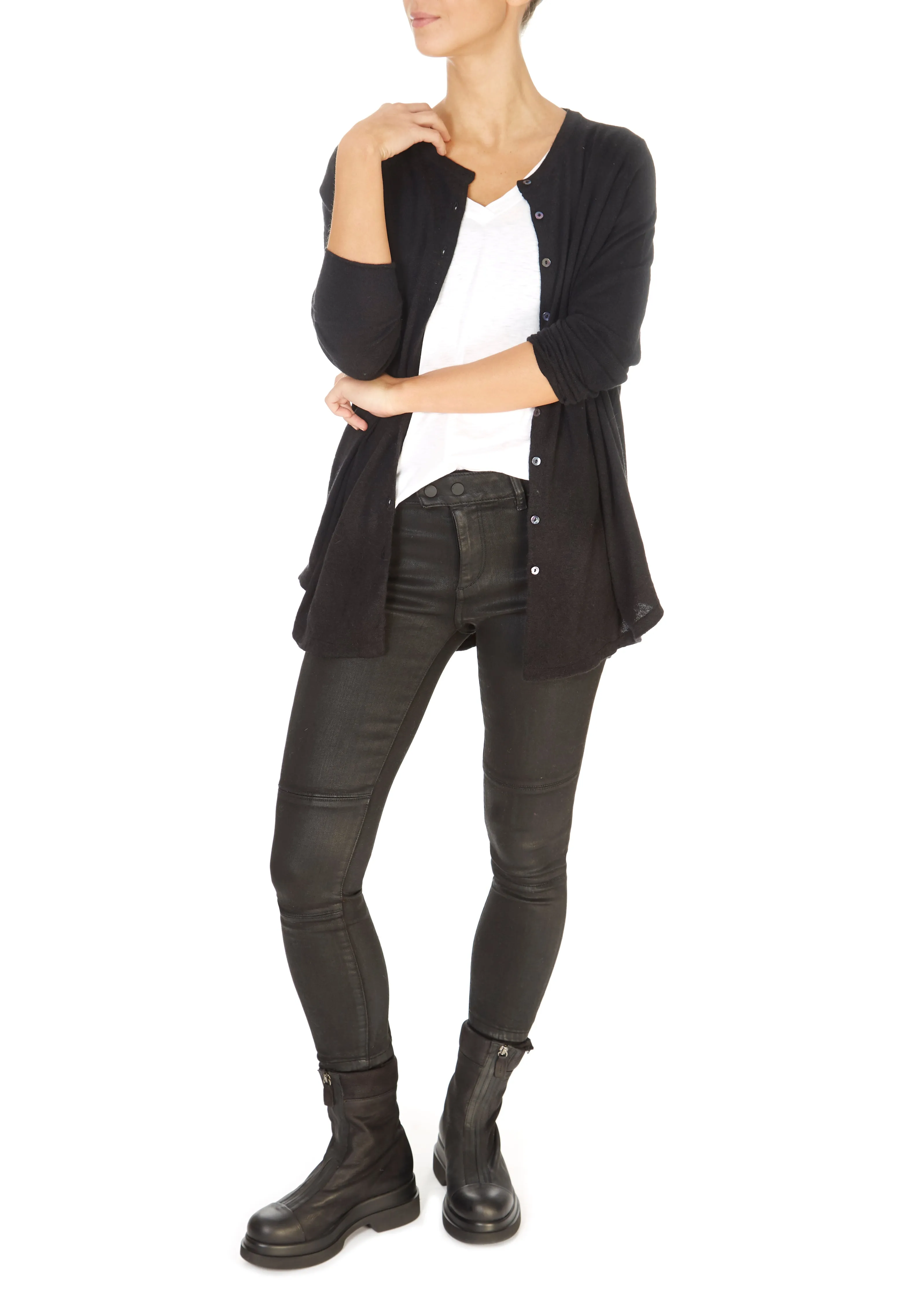 'Gillingham' Black Cashmere Cardigan