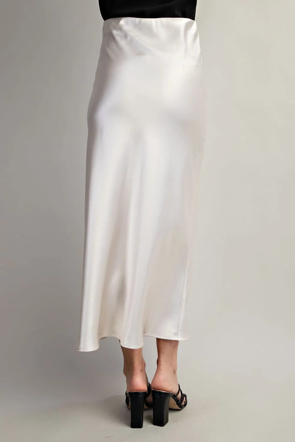 Glow Satin Skirt - Cream