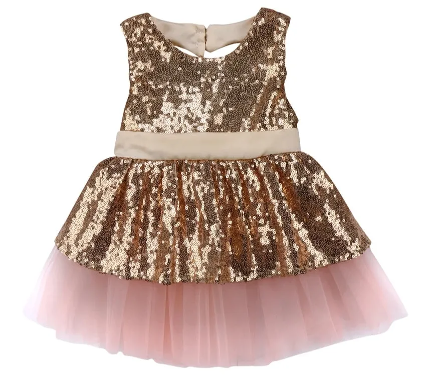 Gold Sequins Dress #1000650