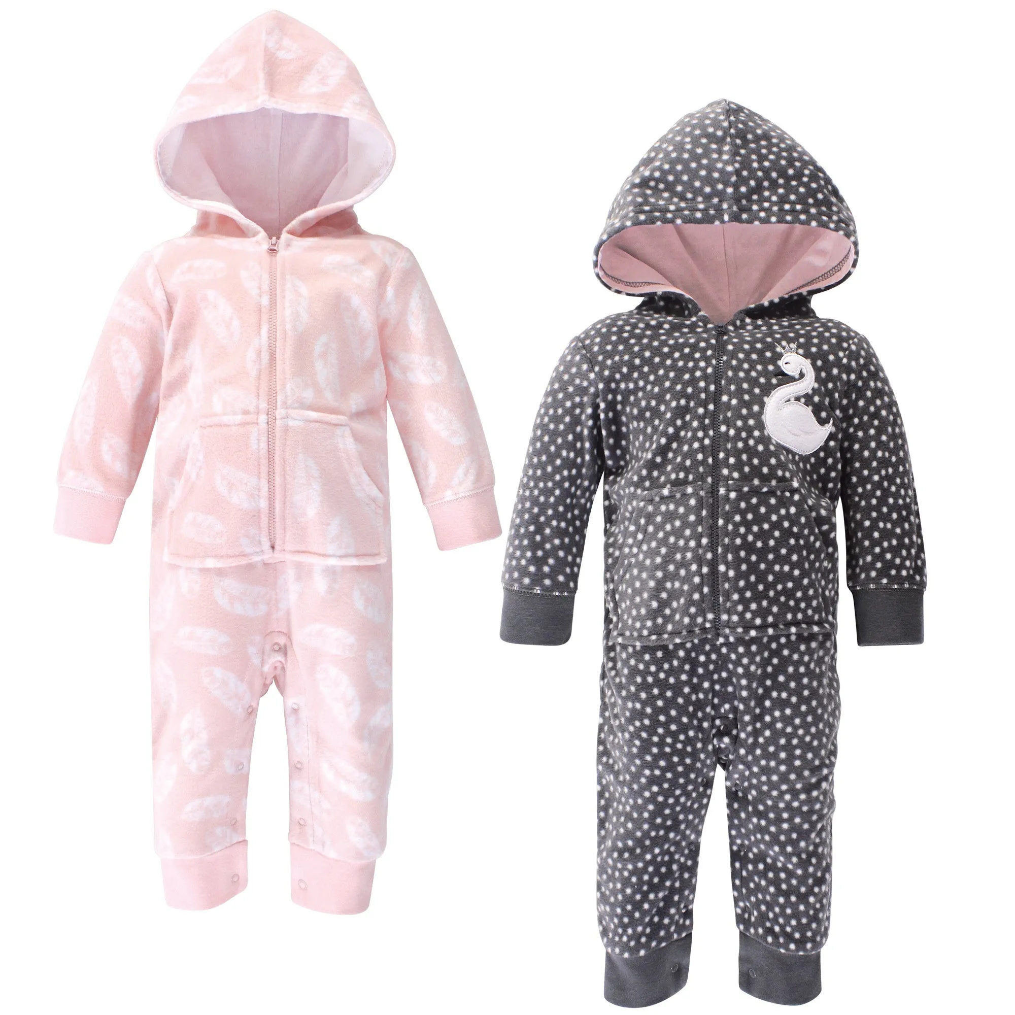 Hudson Baby Fleece Jumpsuits, Coveralls, and Playsuits, Swan Baby