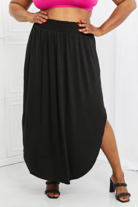 It's My Time Side Scoop Scrunch Skirt in Black