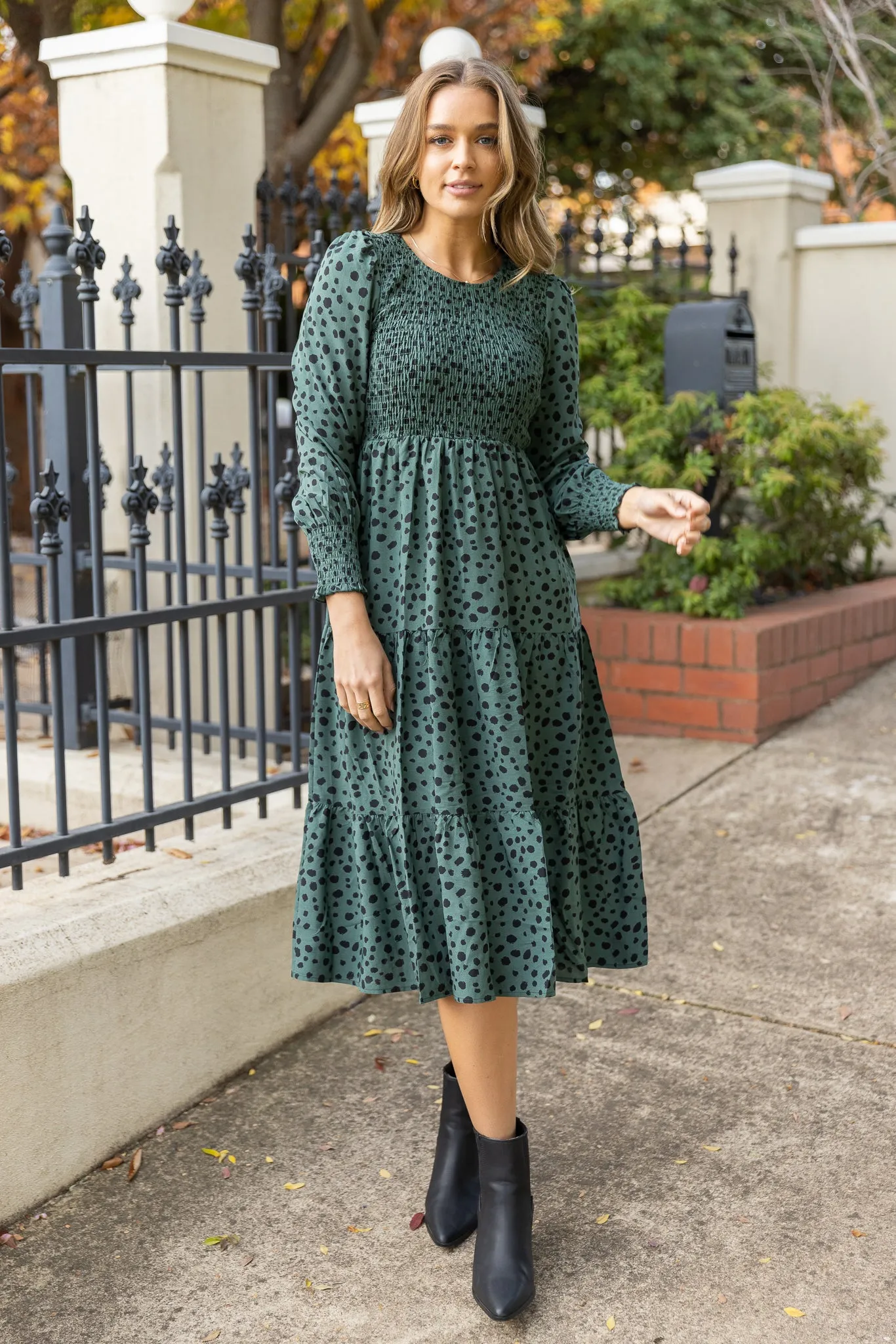 JARRAH MIDI DRESS - Sage Animal