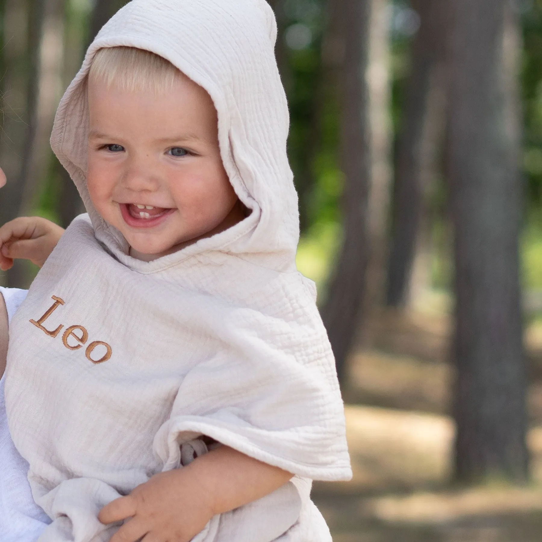 JBØRN Organic Cotton Muslin Hooded Poncho Towel | Personalisable