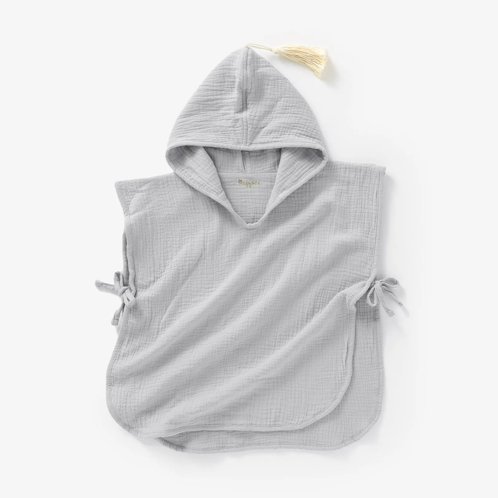 JBØRN Organic Cotton Muslin Hooded Poncho Towel | Personalisable