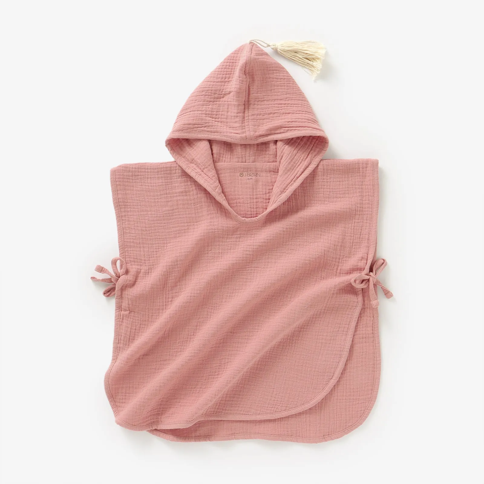 JBØRN Organic Cotton Muslin Hooded Poncho Towel | Personalisable