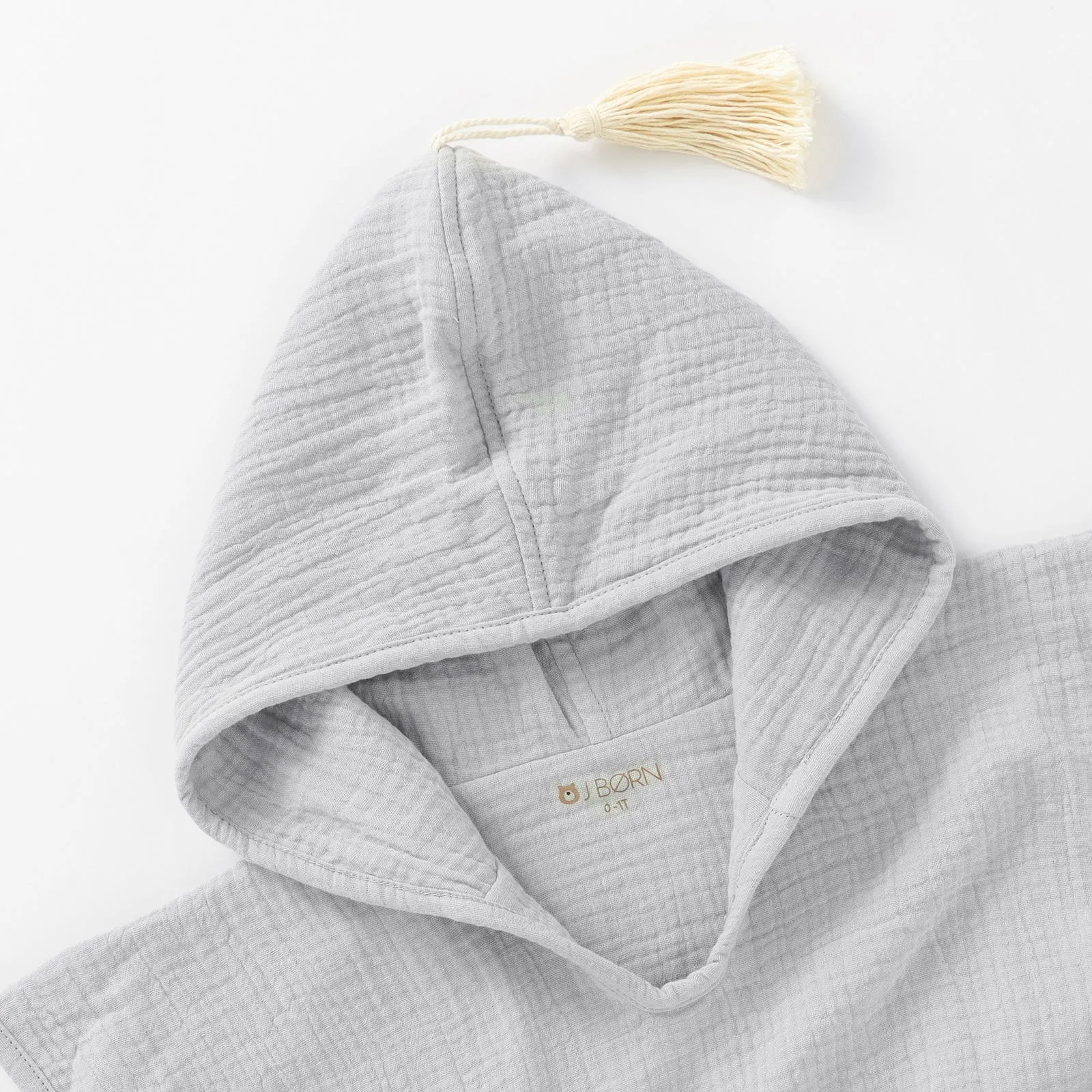 JBØRN Organic Cotton Muslin Hooded Poncho Towel | Personalisable