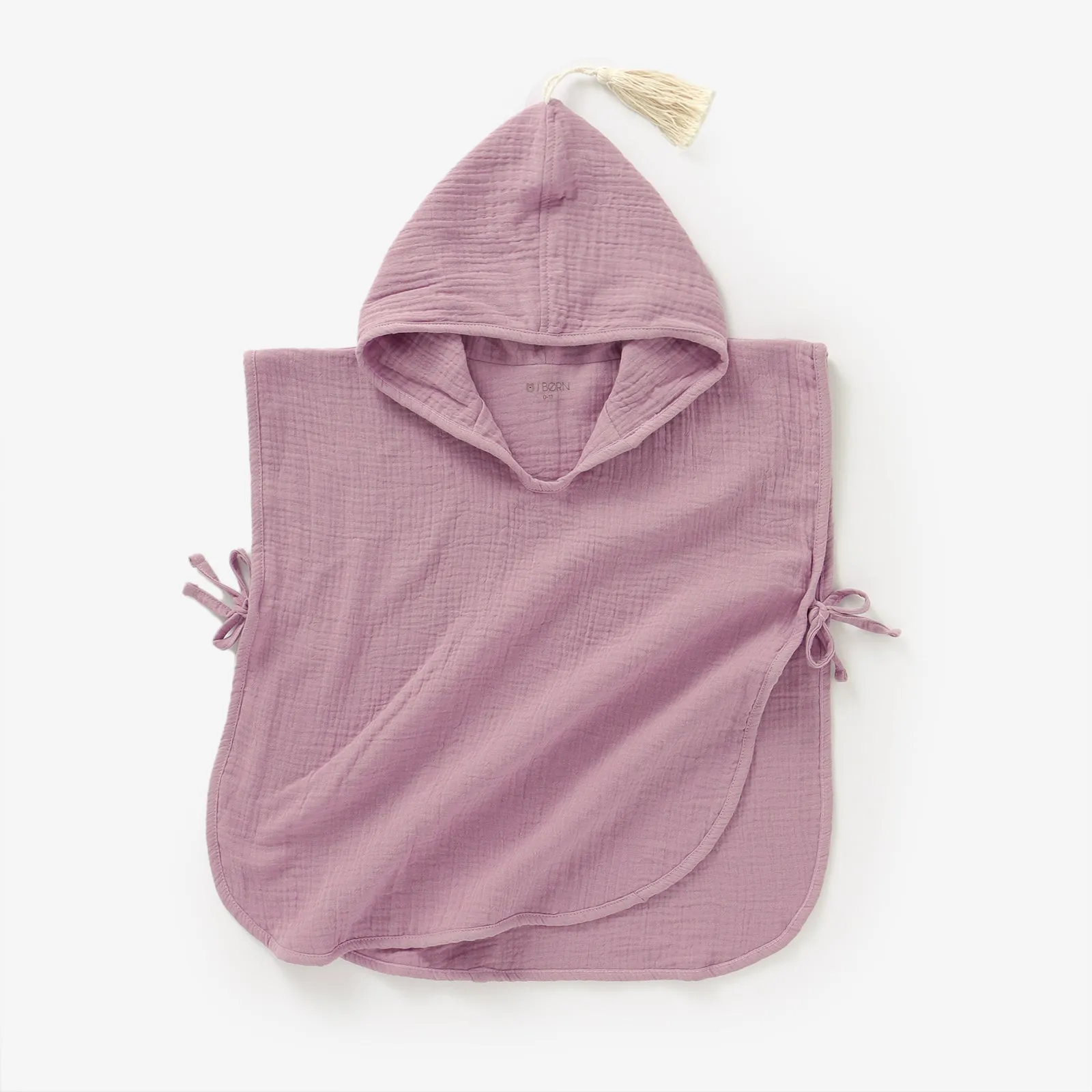 JBØRN Organic Cotton Muslin Hooded Poncho Towel | Personalisable