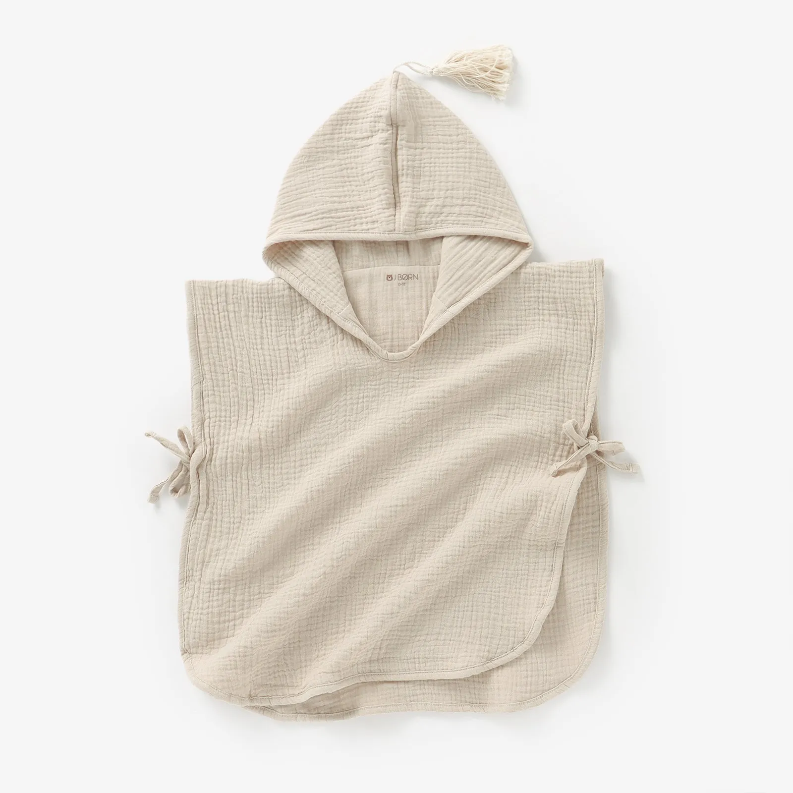 JBØRN Organic Cotton Muslin Hooded Poncho Towel | Personalisable