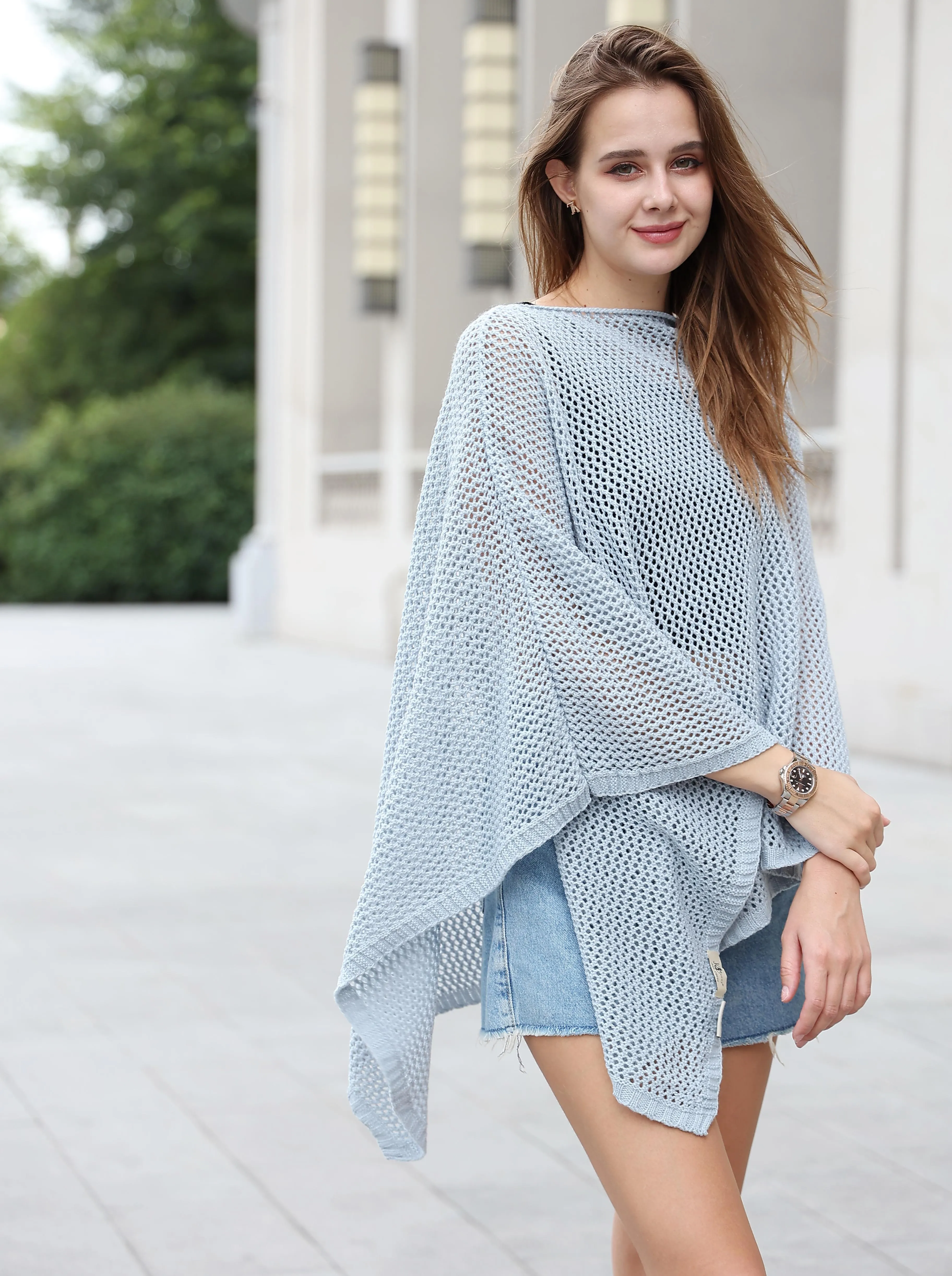 JC063339 5 colors--Hollow-out Poncho