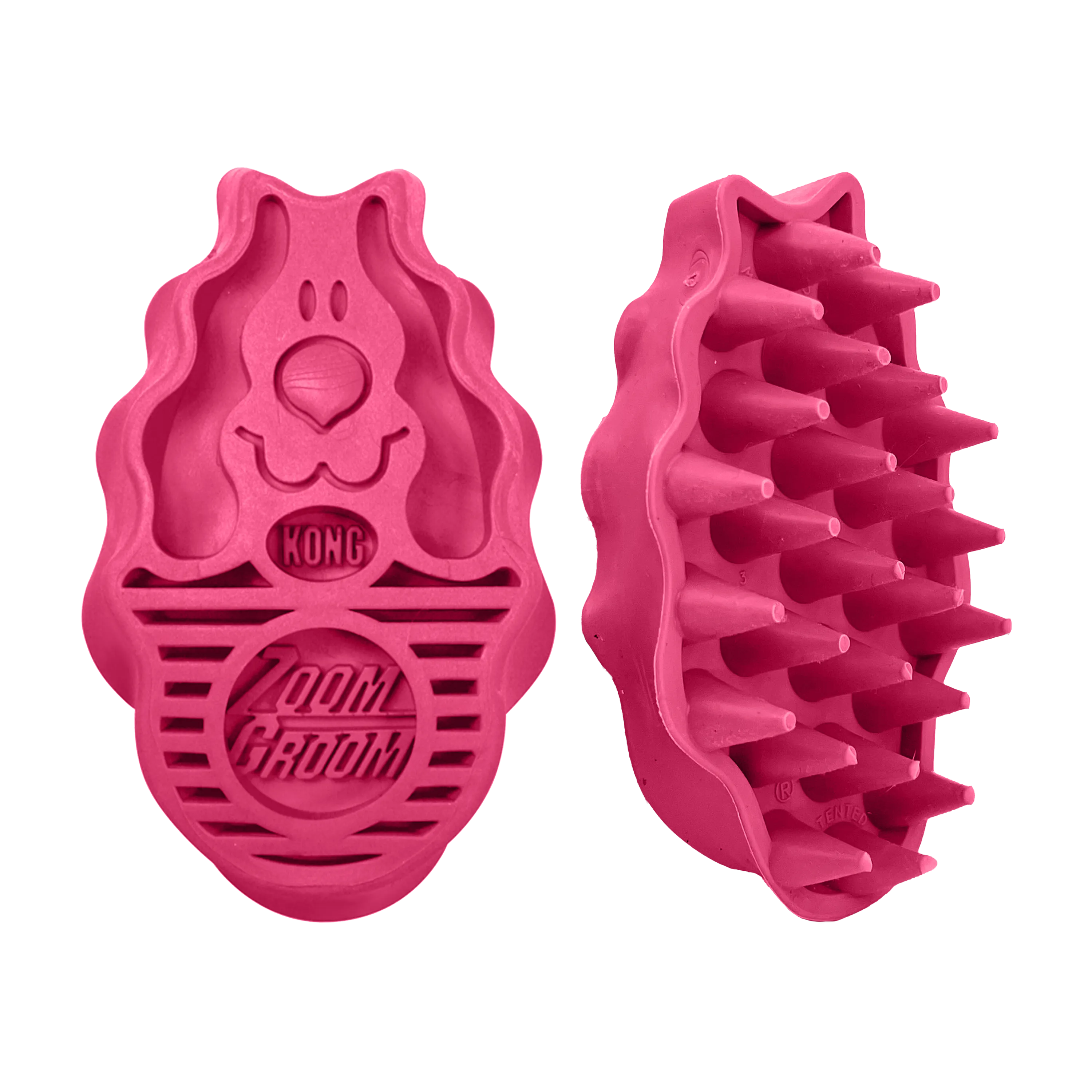 Kong Zoom Groom Raspberry Large 4.75"