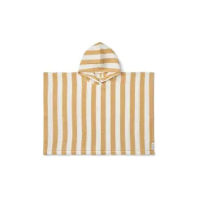 Liewood Paco Poncho - White Stripes - Yellow Mellow