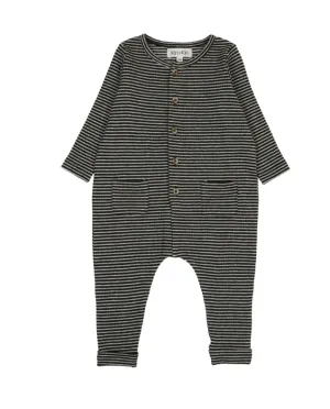 Light Grey/Black Stripe Baby Jumpsuit