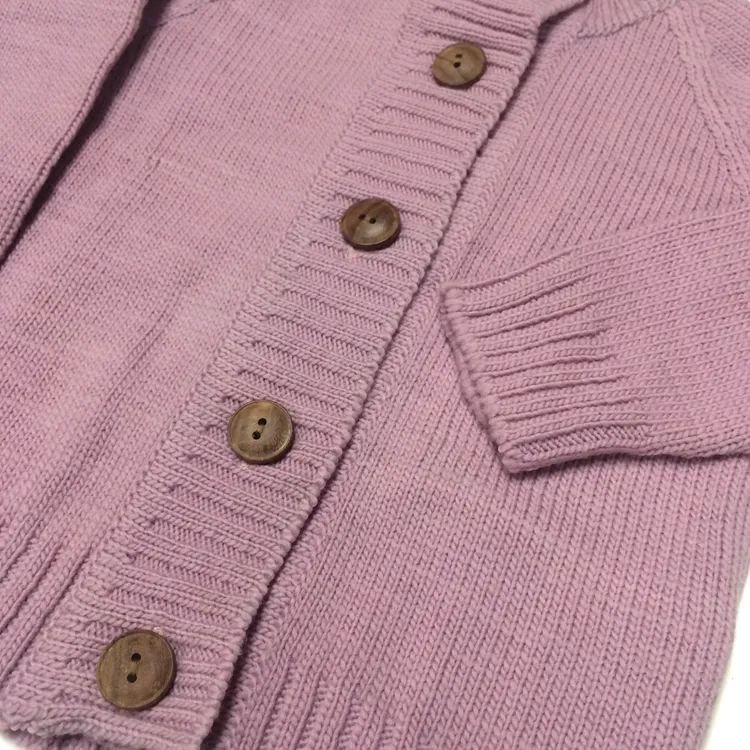 Lilac Merino Wool Cardigan