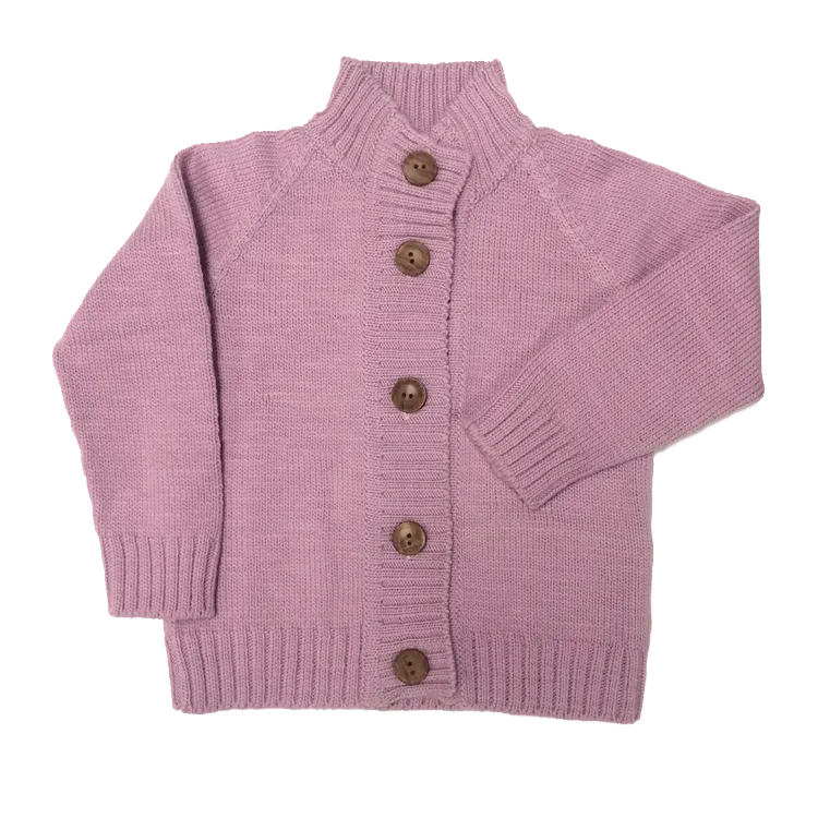 Lilac Merino Wool Cardigan