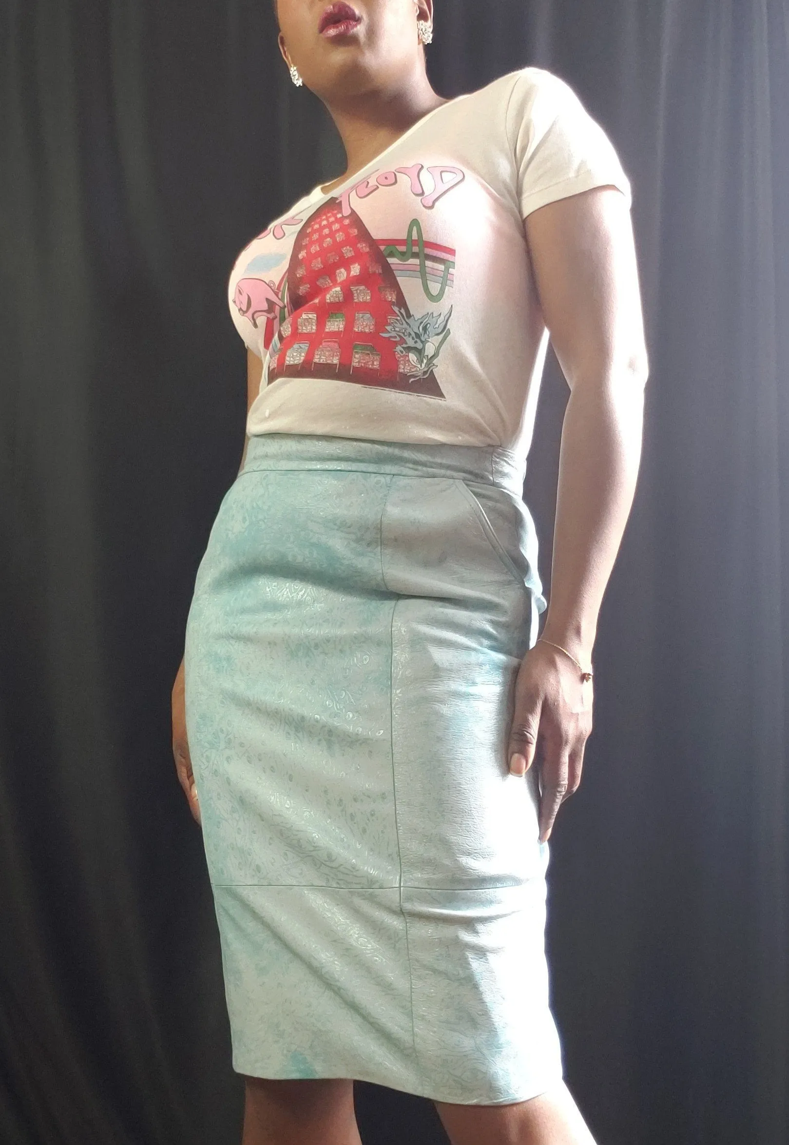 Lillie Rubin Leather Pencil Skirt Size 12