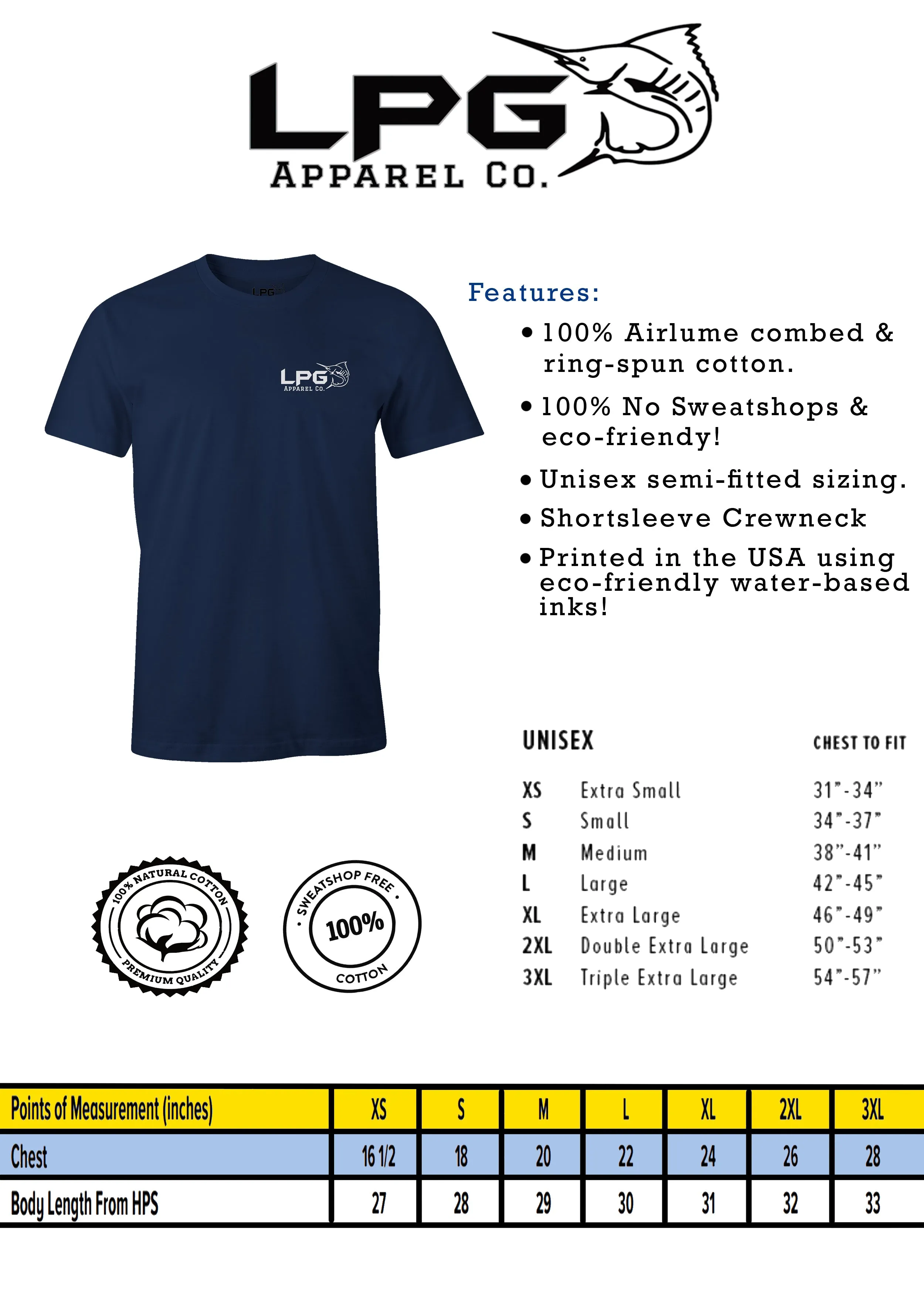 LPG Apparel Co. Sportfish Sunset Hombre Tee T-Shirt