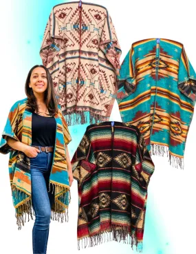 <font color="red">Customers Favorite !</font> 6 Classic Southwest Ruana Package Deal! Only $18.00 ea.