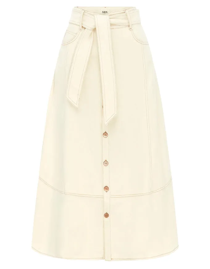 Lucia Denim Skirt Ivory