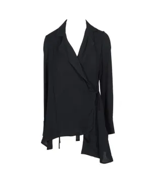 Manila Grace Women's Wrap Blouse Black